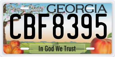 GA license plate CBF8395