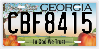 GA license plate CBF8415