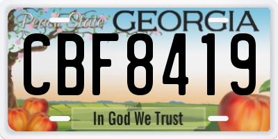GA license plate CBF8419