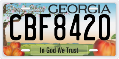 GA license plate CBF8420