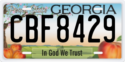 GA license plate CBF8429