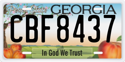 GA license plate CBF8437