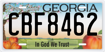 GA license plate CBF8462