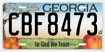 GA license plate CBF8473