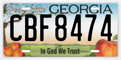 GA license plate CBF8474