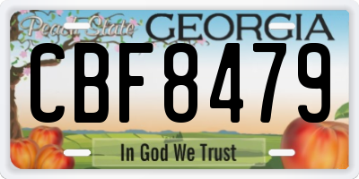 GA license plate CBF8479