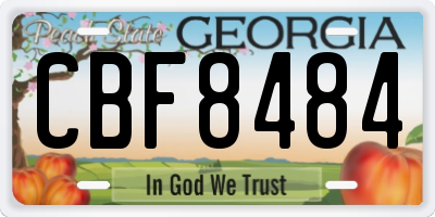GA license plate CBF8484