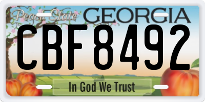 GA license plate CBF8492