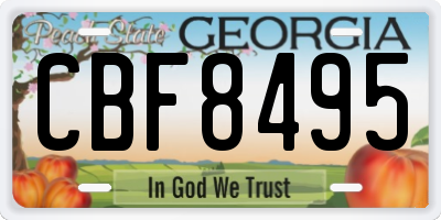 GA license plate CBF8495