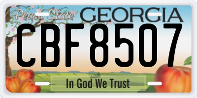 GA license plate CBF8507
