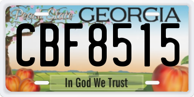 GA license plate CBF8515