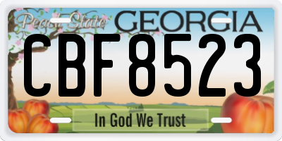 GA license plate CBF8523