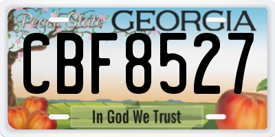 GA license plate CBF8527