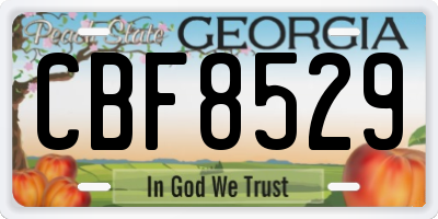 GA license plate CBF8529