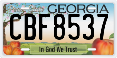 GA license plate CBF8537