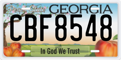 GA license plate CBF8548
