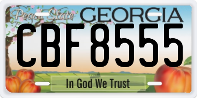 GA license plate CBF8555