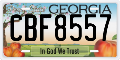 GA license plate CBF8557