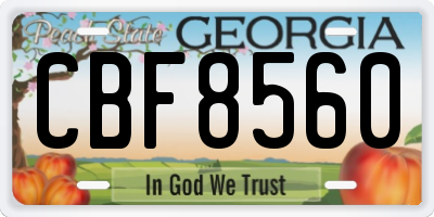 GA license plate CBF8560