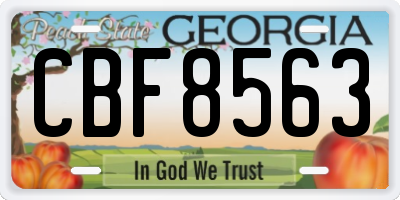 GA license plate CBF8563