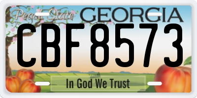 GA license plate CBF8573