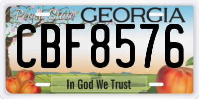 GA license plate CBF8576