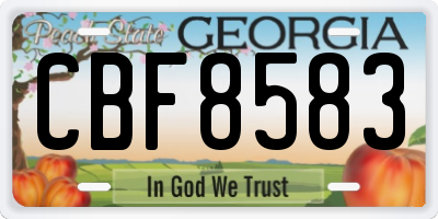 GA license plate CBF8583