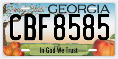 GA license plate CBF8585
