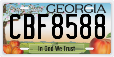 GA license plate CBF8588