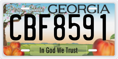 GA license plate CBF8591