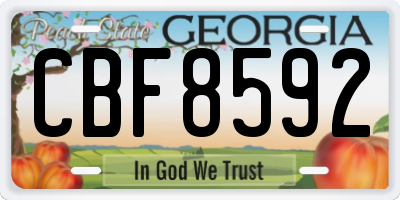 GA license plate CBF8592
