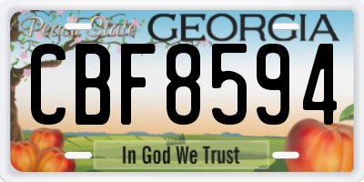 GA license plate CBF8594