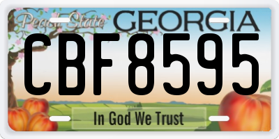 GA license plate CBF8595