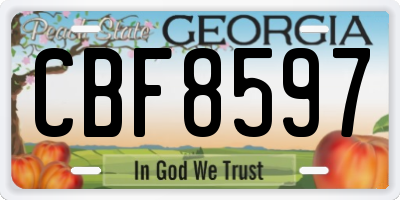 GA license plate CBF8597