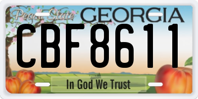 GA license plate CBF8611