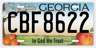 GA license plate CBF8622