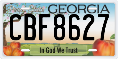 GA license plate CBF8627