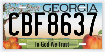 GA license plate CBF8637