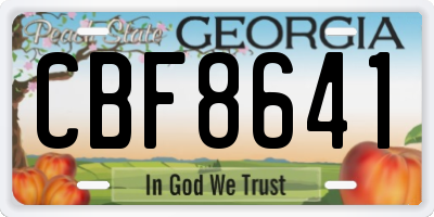 GA license plate CBF8641