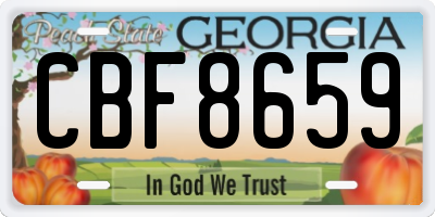 GA license plate CBF8659