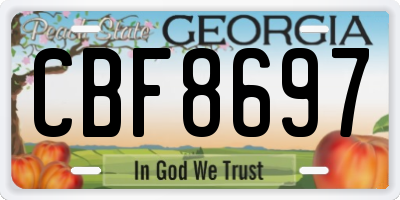 GA license plate CBF8697