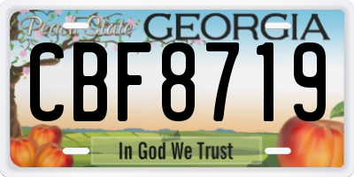GA license plate CBF8719