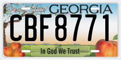 GA license plate CBF8771