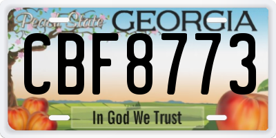 GA license plate CBF8773