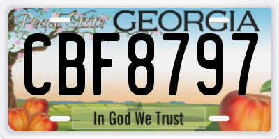 GA license plate CBF8797