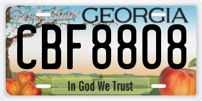 GA license plate CBF8808