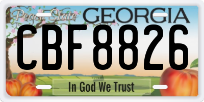 GA license plate CBF8826