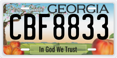 GA license plate CBF8833