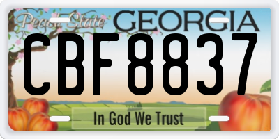 GA license plate CBF8837