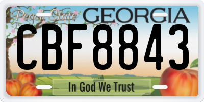 GA license plate CBF8843